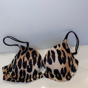 Victoria's Secret Very Sexy Leopard Animal Print Mob Wife Push-up Bra 34B